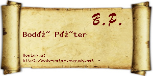 Bodó Péter névjegykártya